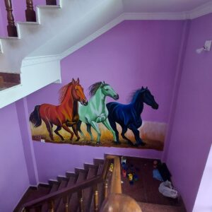 3D horse riding wall painting
